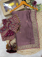 Rangoli Silk Embroidered Saree with Designer Stitched Blouse