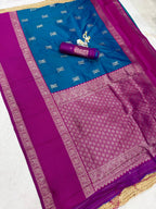 Soft Silk Kanjivaram Saree with Copper Zari Weaving