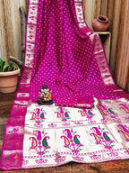 All Over Bandhej Paithani Dola Soft Silk Saree