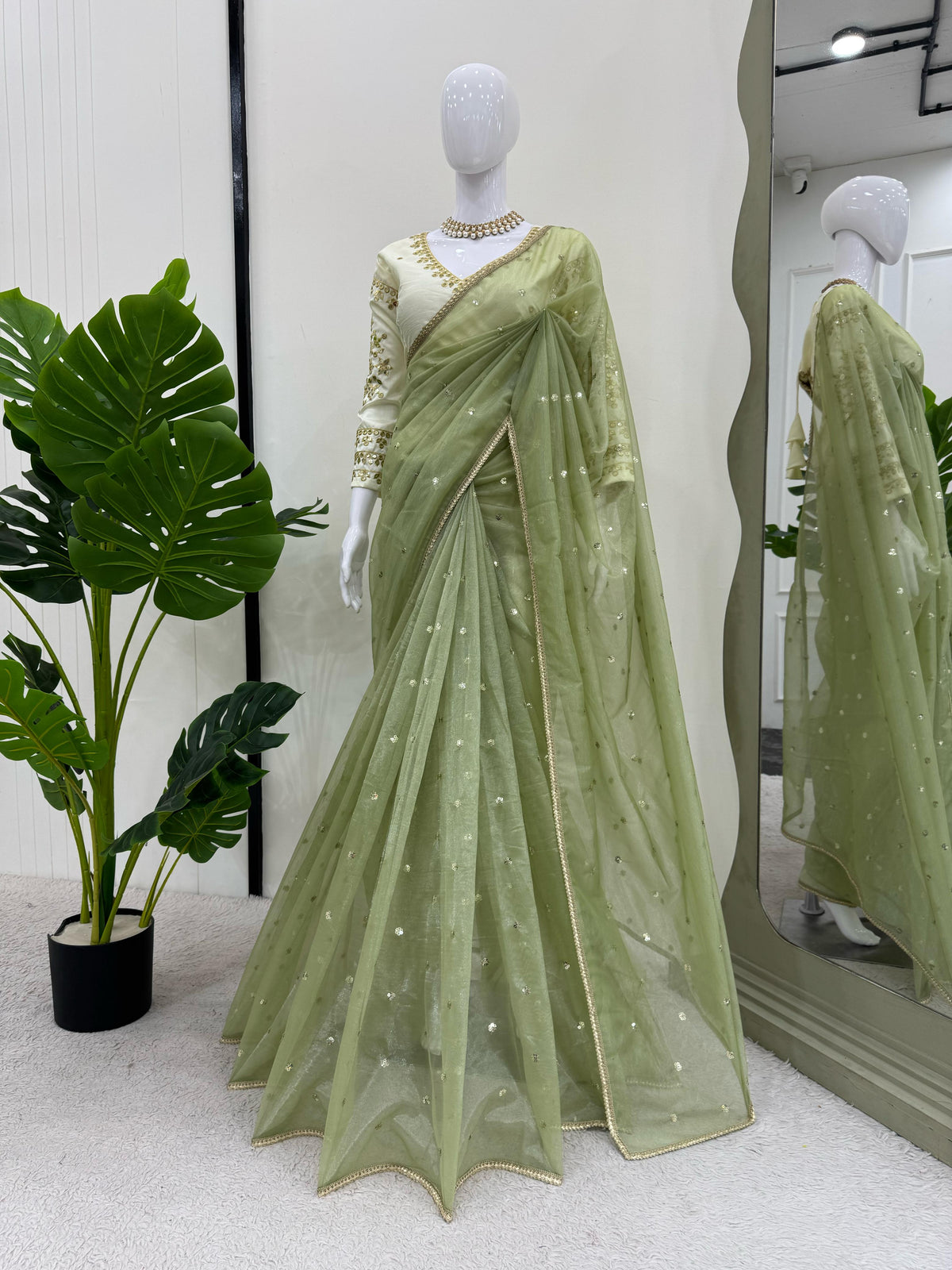 Marriage Special Twill Net Perrot Color Saree