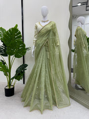 Marriage Special Twill Net Perrot Color Saree
