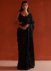 Awesome Khichdi Sequence Work Black Color Saree