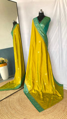 Flattering Dual Tone Silk Mustard Color Saree