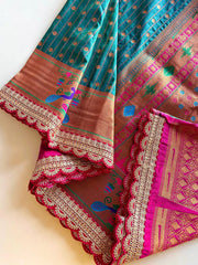Fantastic Silk Sky Blue Color Saree