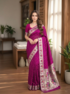 All Over Bandhej Paithani Dola Soft Silk Saree