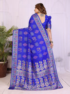Dola Silk Bandhej Khadi Print Saree with Kanchi Border