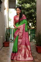 Pure Bandhej Silk Saree with Tissue Pallu