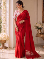 Handloom Khadi Cotton Saree with Magic Blouse