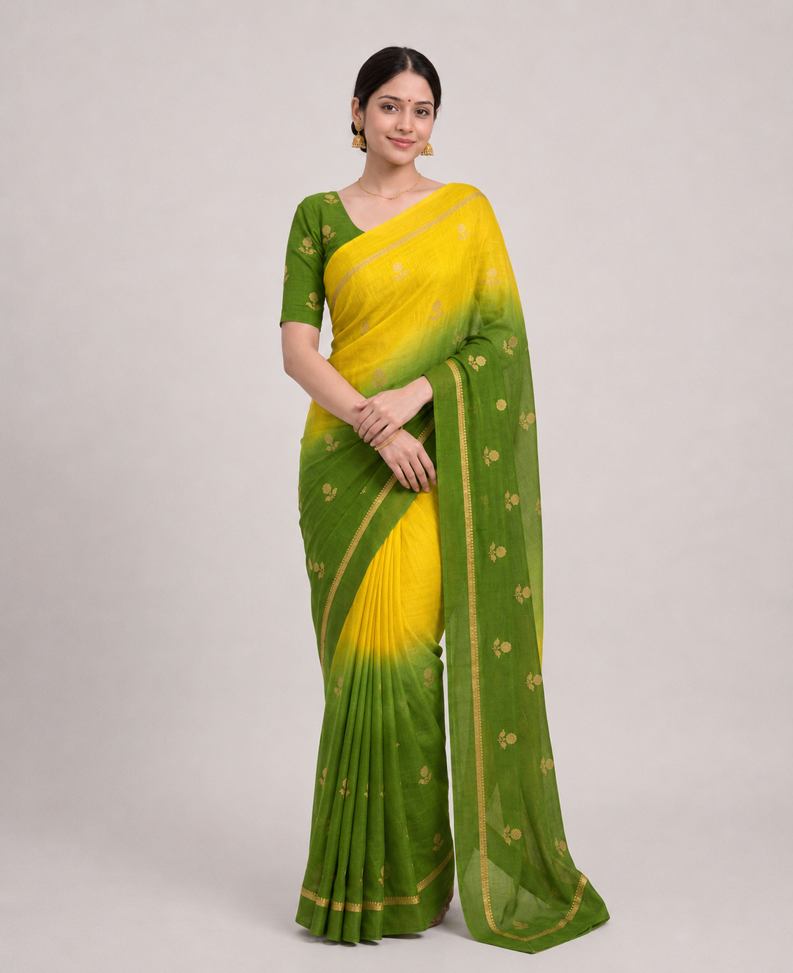 Viscose Khadi Silk Saree with Jacquard Leaf Design