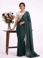 Khadi Cotton Designer Saree with Heavy Embroidered Blouse