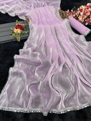 Awesome Burberry Silk Pink Color Saree