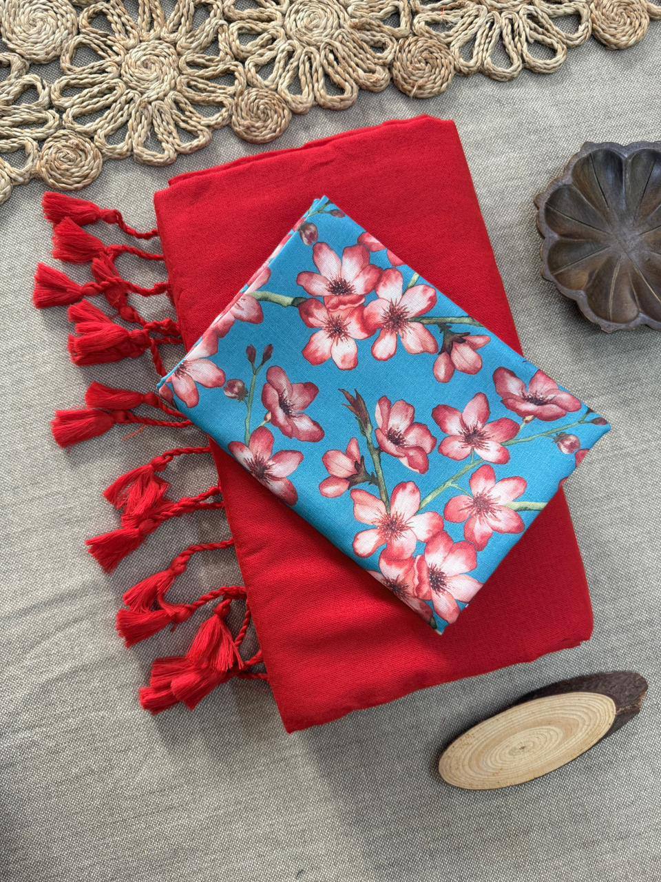 Elegant Khadi Cotton Saree with Magic Cotton Blouse