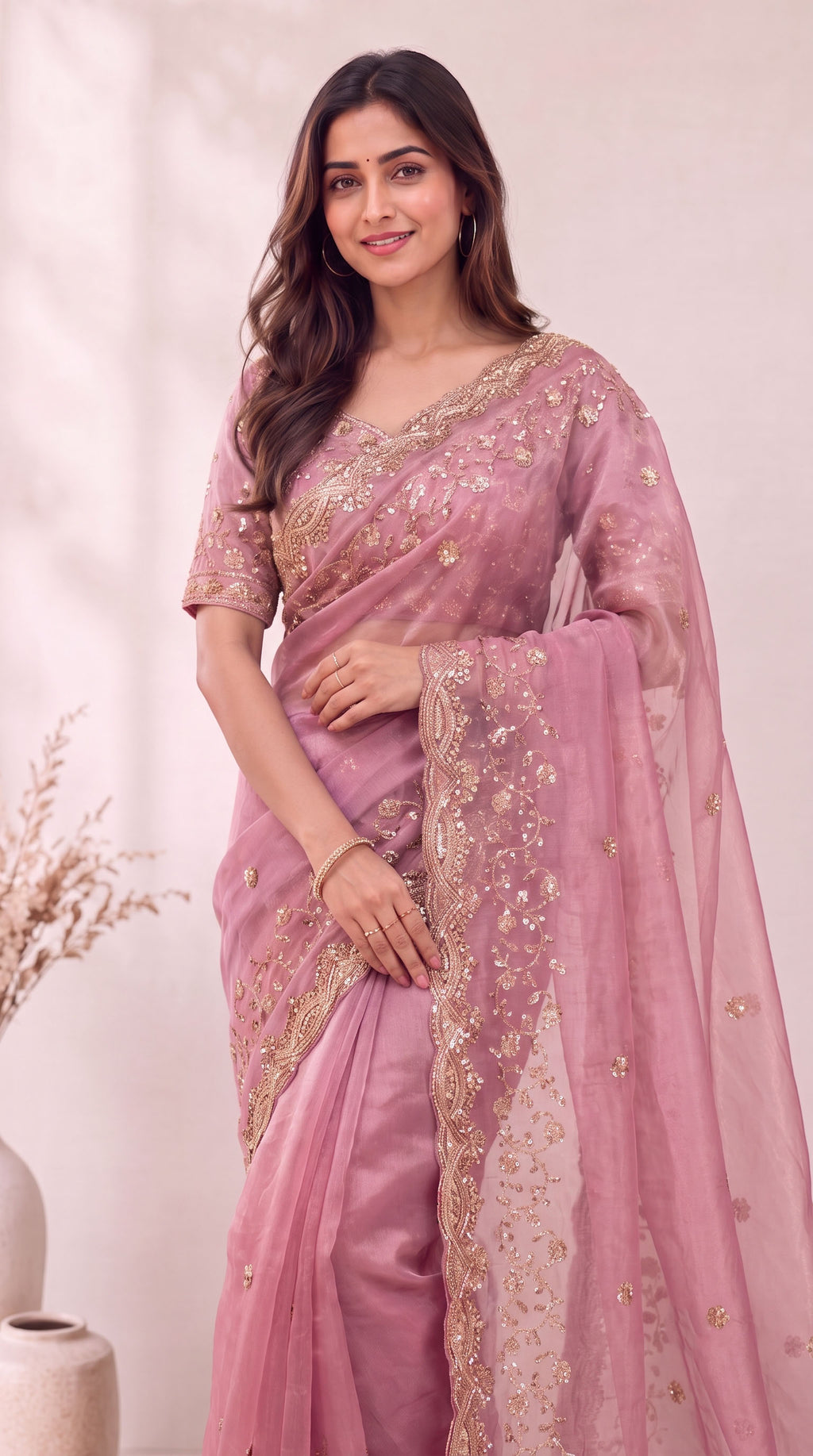 Premium Soft Fandy Satin Silk Saree with Cut Dana Work