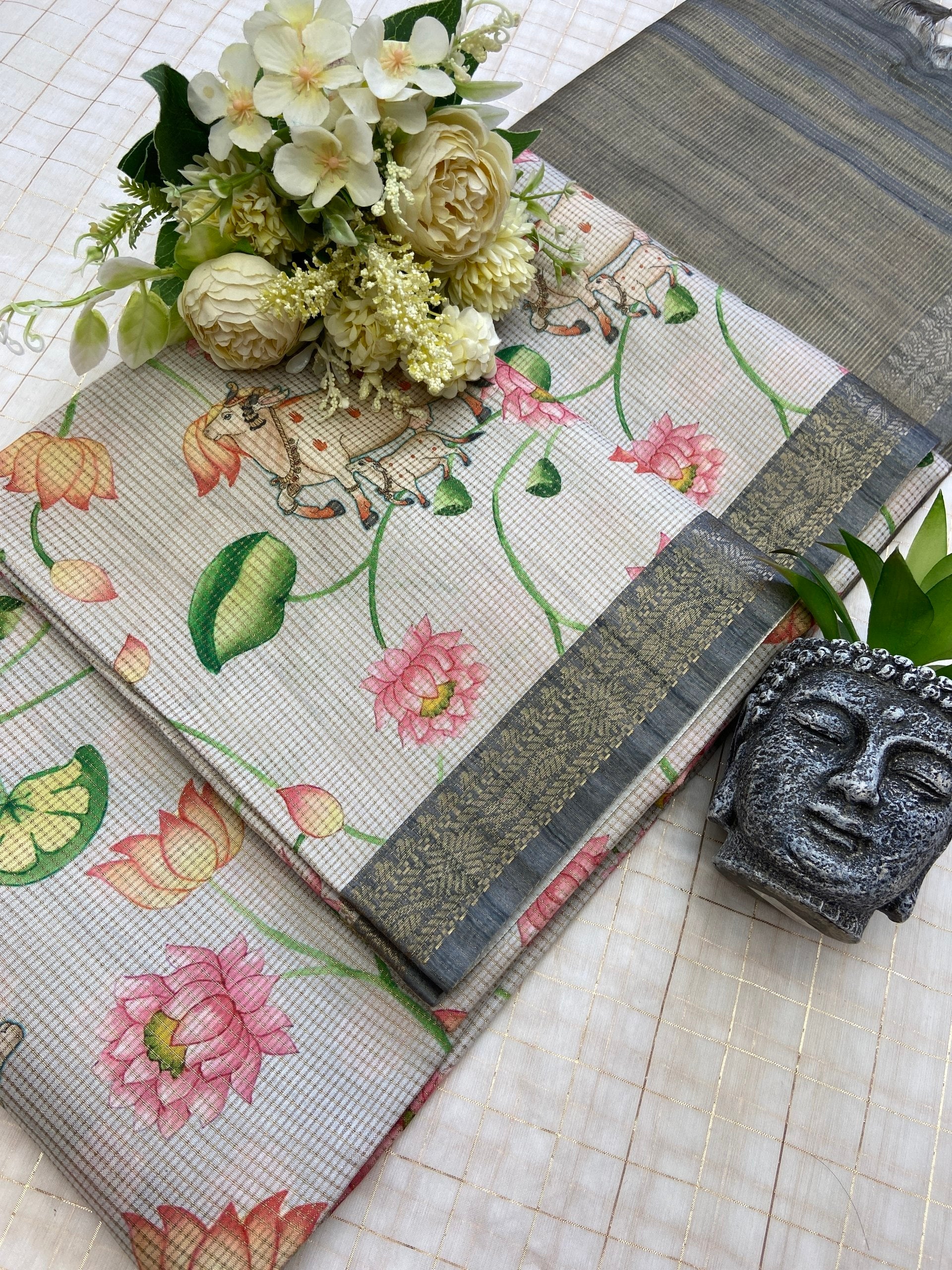 Soft Tussar Silk Digital Print Saree