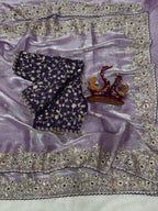 Moonlight Fandy Satin Saree with Designer Blouse