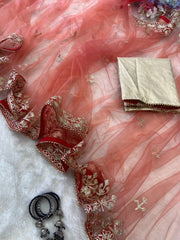 Gorgeous Hand Gota Work Pink Color Saree
