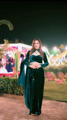 Function Wear Teal Blue Color Lehenga Saree