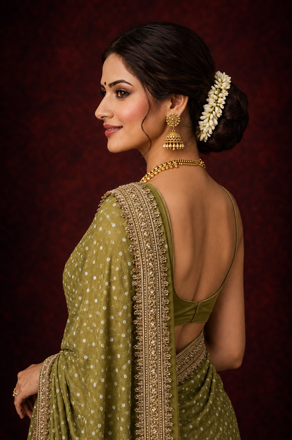 Designer Lace Border Saree Secondary image