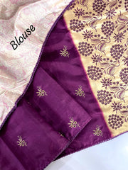 Precious digital print Silk Purple Color Saree