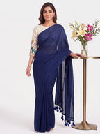 Classic Cotton Weave Saree With Stitched Blouse