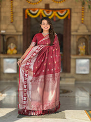 Outstanding Soft Silk Red Color Saree