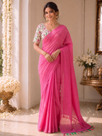 Handloom Khadi Cotton Saree with Magic Blouse