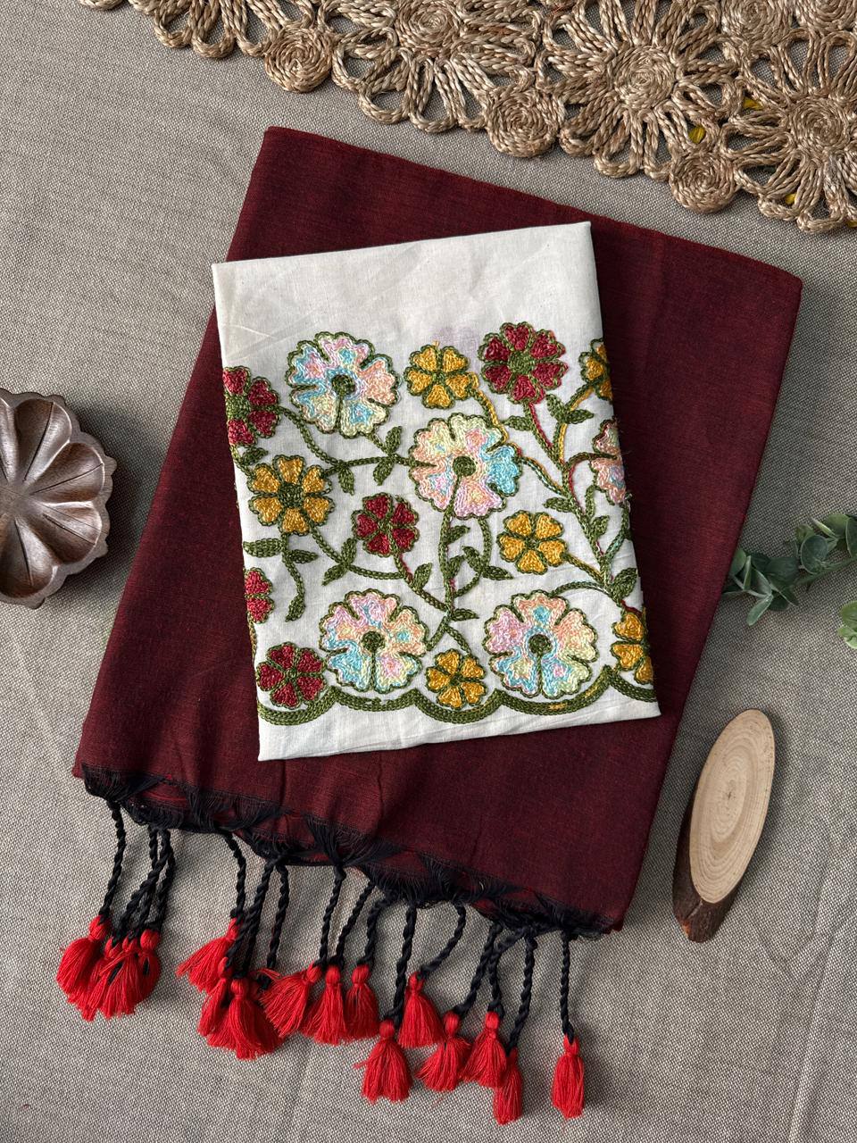 Soft Handloom Cotton Saree With Heavy Blouse