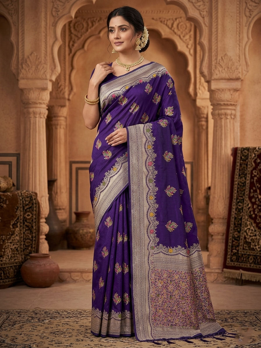 Paithani Silk Sibori Tie-Dye Saree with Minakari Border