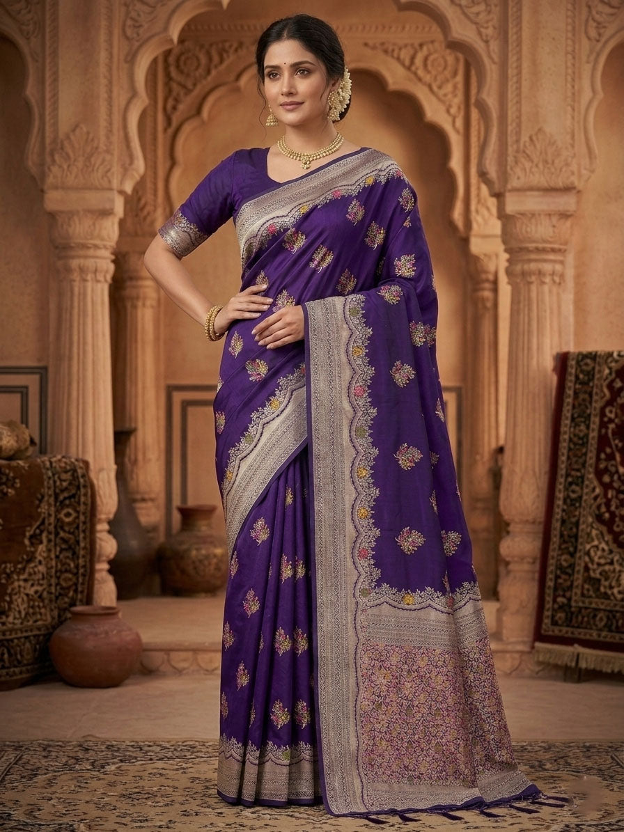 Paithani Silk Sibori Tie-Dye Saree with Minakari Border