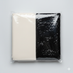 BLACK WWhite Georgette Saree with Black Sparkle Velvet Blouse | Classic Monochrome Saree with Glam TouchHITE SAREE (1)