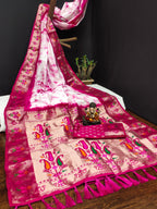 Paithani Silk Sibori Tie-Dye Saree with Minakari Border