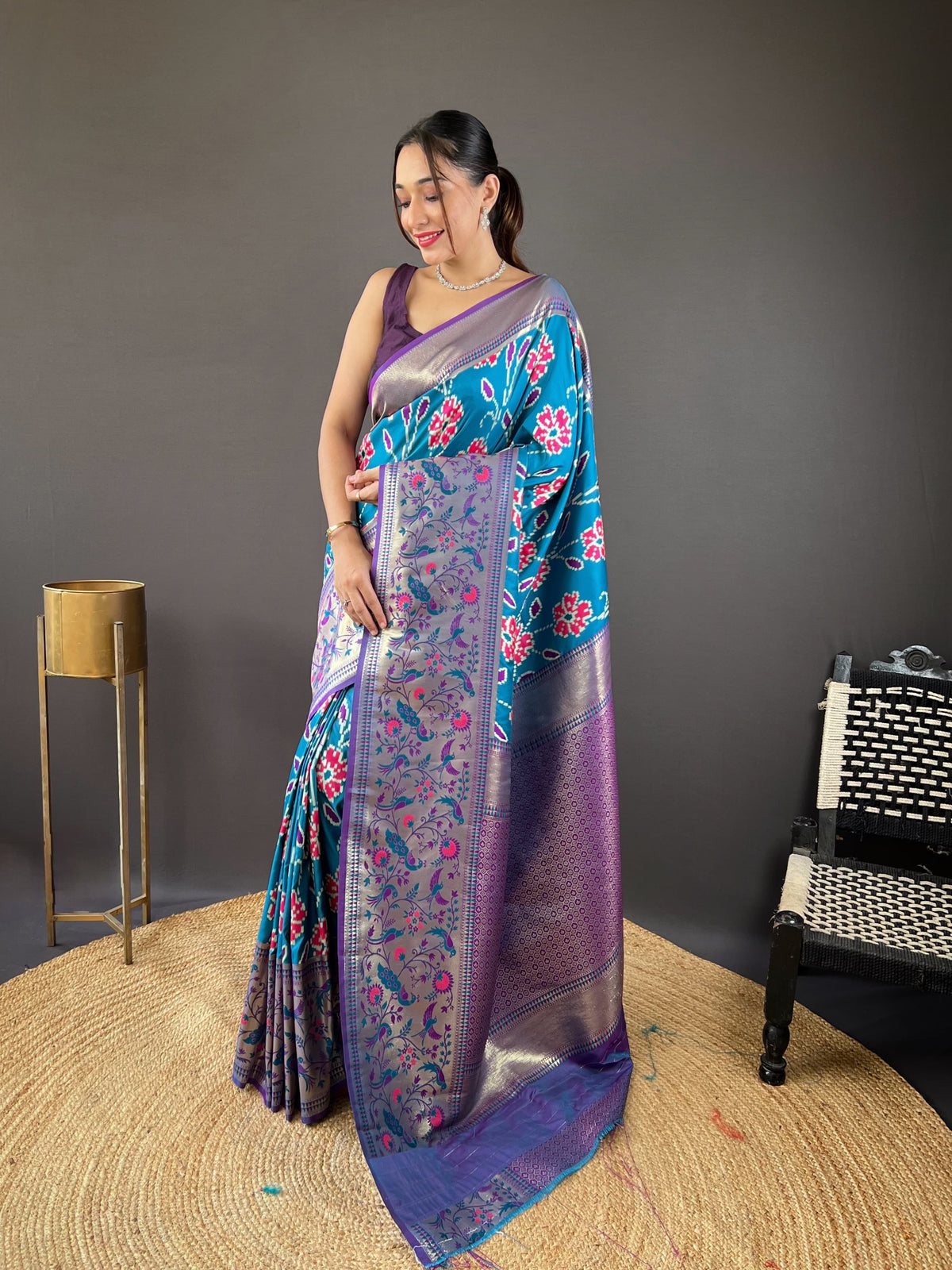 Delightful Soft silk Blue Color Saree