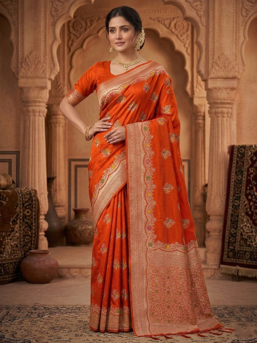 Paithani Silk Sibori Tie-Dye Saree with Minakari Border