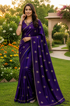 Viscose Khadi Silk Saree with Jacquard Leaf Design