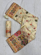 Traditional Rajwadi Zari Border Saree