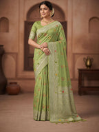 Paithani Silk Sibori Tie-Dye Saree with Minakari Border
