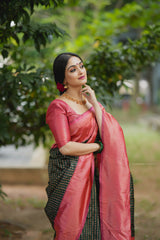 Ceremony Wear Jacquard Green Color Silk Saree