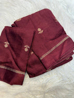 Viscose Khadi Silk Saree with Jacquard Leaf Design