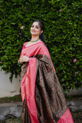 Wedding Wear Jacquard Green Color Silk Saree