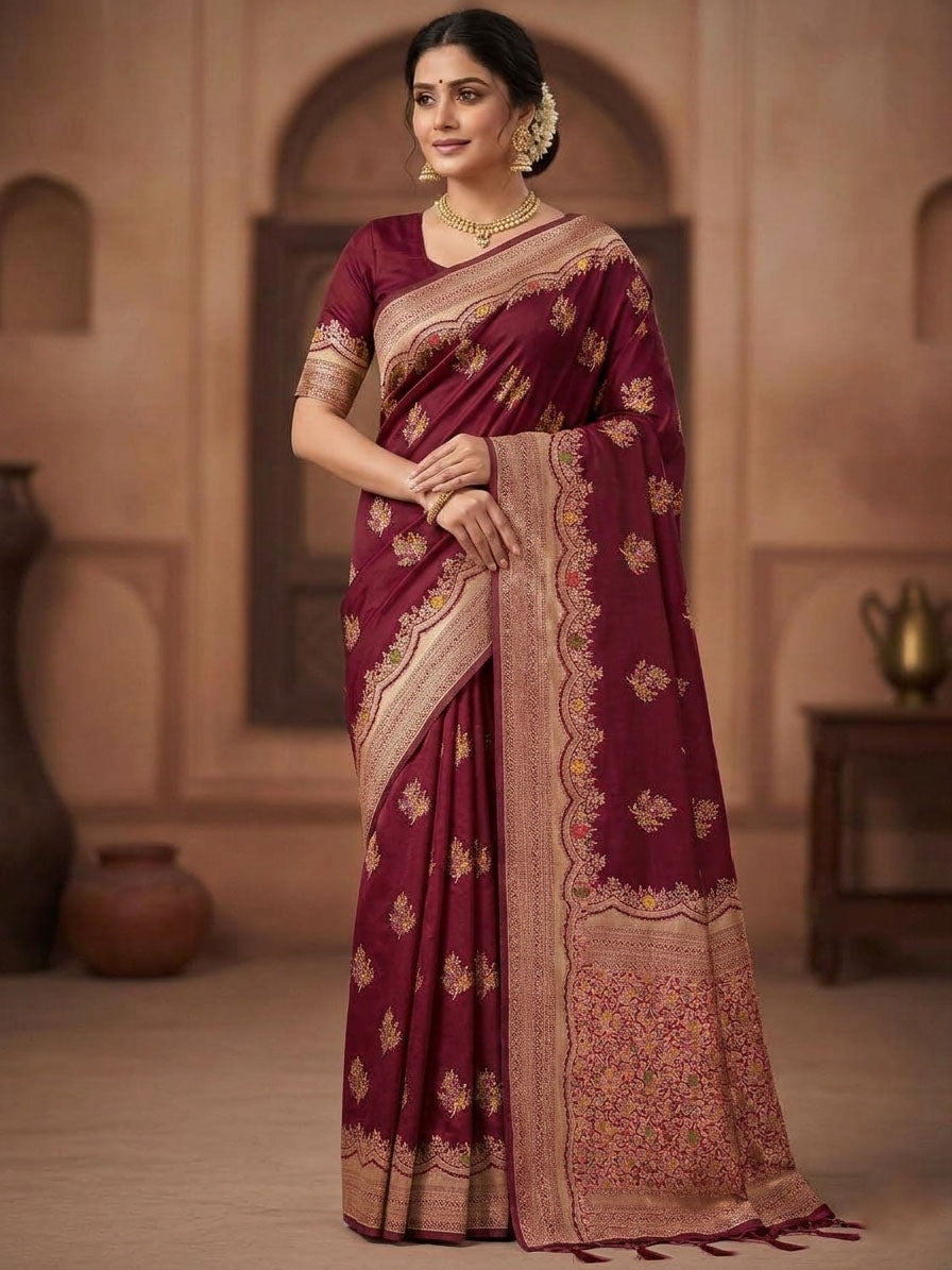 Paithani Silk Sibori Tie-Dye Saree with Minakari Border