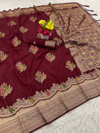 Paithani Silk Sibori Tie-Dye Saree with Minakari Border