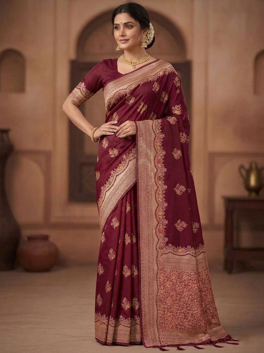 Paithani Silk Sibori Tie-Dye Saree with Minakari Border