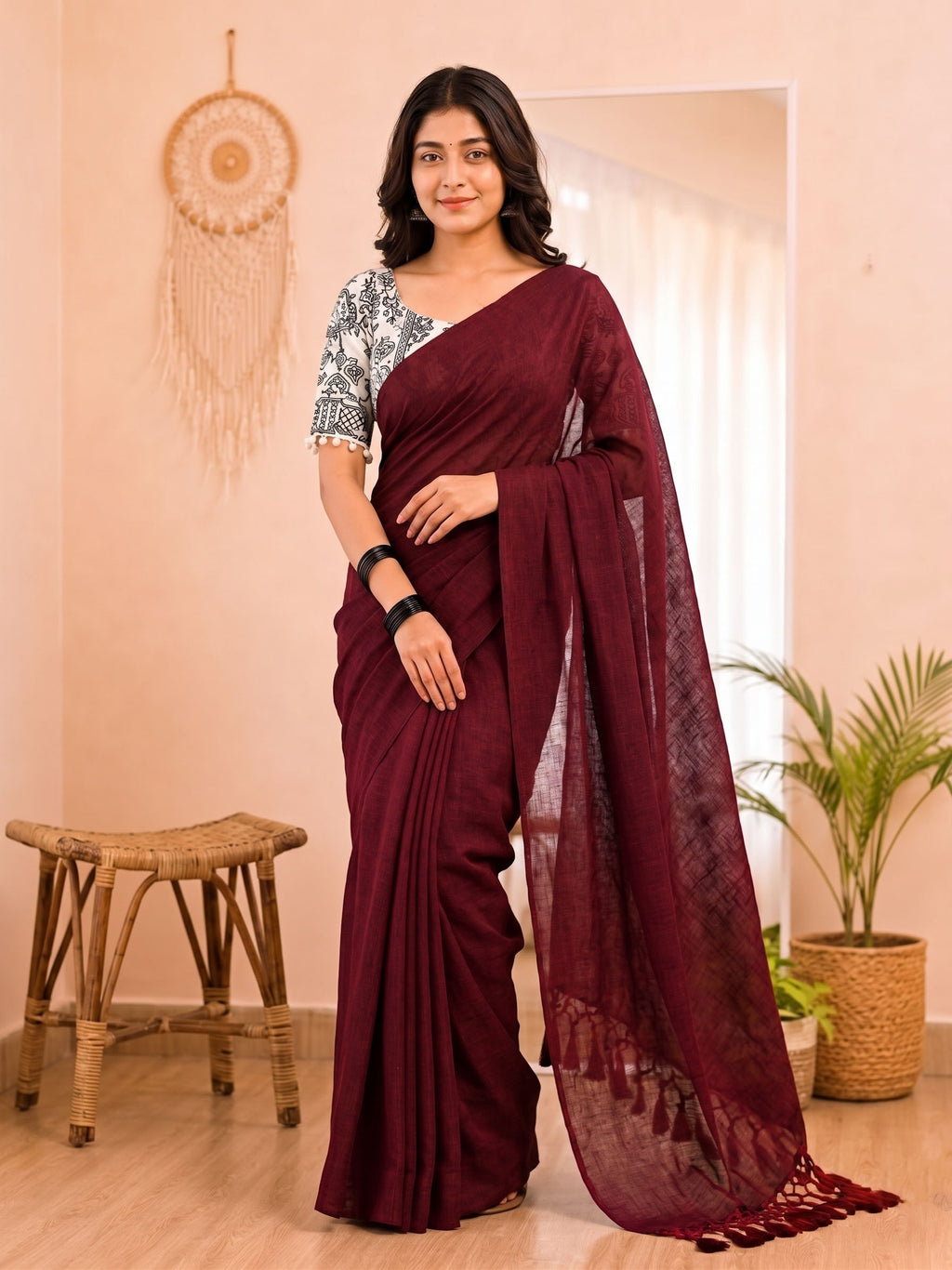 Evergreen Elegance Khadi Cotton Saree