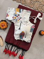 Traditional Cotton Weave Saree With Blouse