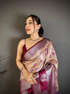 Pure Kanjivaram Silk Saree with Silver Zari Pallu