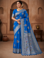 Paithani Silk Sibori Tie-Dye Saree with Minakari Border