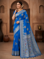 Paithani Silk Sibori Tie-Dye Saree with Minakari Border