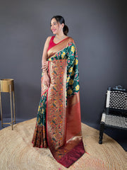 Delightful Soft silk Green Color Saree