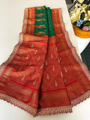 Awesome Paithani Silk Green Color Saree