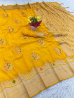 Paithani Silk Sibori Tie-Dye Saree with Minakari Border